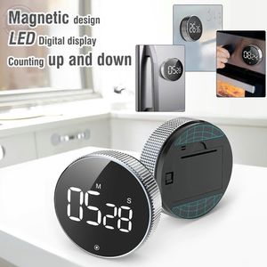 Kitchen Timers Silent Magnetic LED Digital Timer For Cooking Shower Study Self Regulating Rotary Countdown Alarm Clock Gadgets 230721