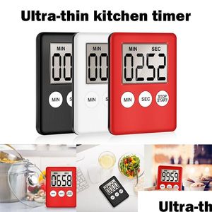 Keuken timers super dunne lcd digitale sn countdown timer magneet klok slaap stopwatch temporizador drop levering home tuin keuken, dhvtl