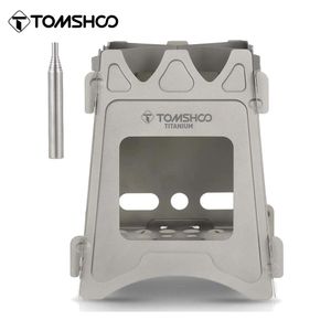 Cuisine Tomshoo Titanium Stove Outdoor Camping Wood Poêle portable pliant Brûleur en bois touristique léger pour la randonnée Pique-nique