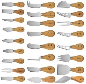 Utensilios de cocina 100 piezas Cubiertos de acero inoxidable Mantequilla Espátula Mango de madera Mantequillas Cuchillo Queso Postre Mermelada Esparcidor Desayuno Herramienta SN5327