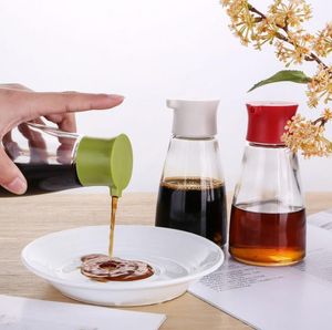 Keukengereedschap dripless glazen sojasaus dispenser pot kookgerei controleerbare lekvrije olijfolie azijn cruet fles met groen wit zwart cap SN4337