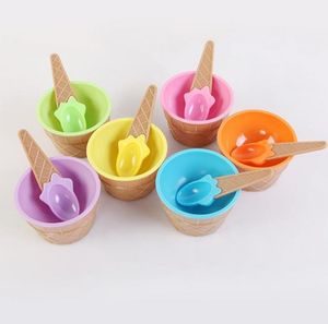 Keukengereedschap Kids Ice Cream Bowls Icecream Cup Couples Bowl Gifts Dessert Container Houder met Lepel Kinderen Gift Supply SN2159