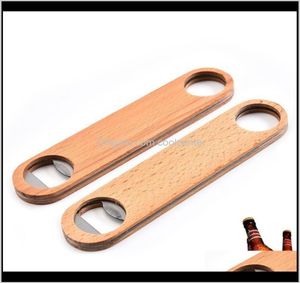 Outils de cuisine Cuisine Salle à manger Maison Jardin Drop Livraison 2021 Bois personnalisé Ouvre-bouteilles respectueux de l'environnement Bar Blade Beer Vintage Woode2501164