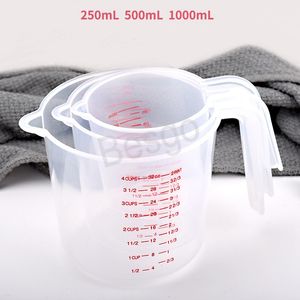 Outils de cuisine Tasse à mesurer en plastique Haute capacité Tasse graduée transparente Cuisson Lait en poudre Crème Mesure Fournitures Tasses BH6934 WLY