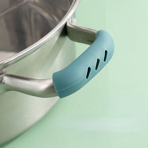 Outils de cuisine Porte-poignées chaudes en silicone pour les pots de woks en fonte des fours hollandais en silicium portable aident le couvercle résistant à la chaleur