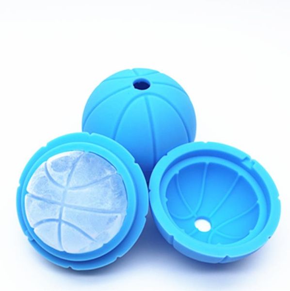 Herramientas de cocina Molde de hielo de silicona de baloncesto pequeño Fabricante de bandejas de hielo redondo de silicona de grado alimenticio Adecuado para horno Microondas Refrigerador SN4559