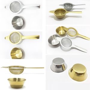 Outils de cuisine En Acier Inoxydable Passoire À Thé Filtre Maille Fine Infuseur Café Filtre Alimentaire Vaisselle À Thé Réutilisable Or Argent Couleur LT143