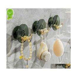 Ganchos para toallas de cocina 1/2 piezas gancho de pared autoadhesivo Mtipurpose decorativo de lujo bolsa de llaves soportes para sombreros sin percha de perforación Drop Del Dhtx2