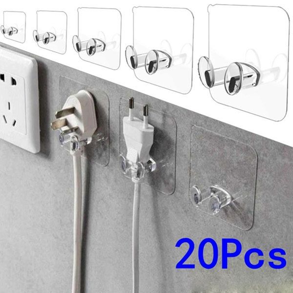 Küchenhandtuchhaken 51020 Stück Wandaufbewahrungshaken Punchfree Power Plug Socket Holder Kitchen Stealth Hook Wall Adhesive Hanger Bathroom 230503