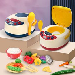 Kitchens Children Toys Rice Cooker Model Pretend Play Simulation Appliances de cuisine pour les accessoires alimentaires jouet jouant des cadeaux de maison 230721