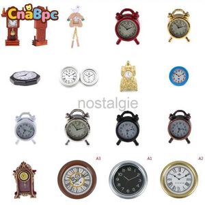 Kitchens Play Food 1 12 Dollhouse Miniature Mur Clock Horloge Play Doll House Miniaturas Home Decor Accessories Toy Fitend Play Furniture Toy 2443