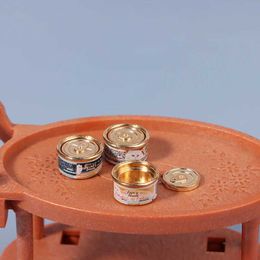 Kitchens Play Food 1/12 Dollhouse Simulation Cat Can Mini Cat Food Model for Dollhouse Decorations Kids Intend Play Toys D240525