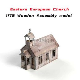 Keukens spelen voedsel 1/72 Eastern European Church Miniature Landscape Architecture Houten Assembly Model Diy Handmade Toy 2443