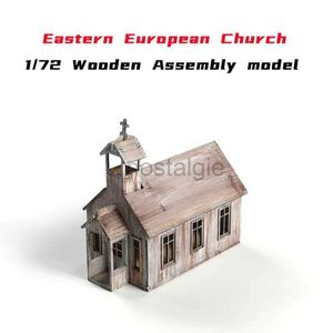 Kitchens Play Food 1/72 Iglesia de Europa del Este Landalato en miniatura Arquitectura Asamblea de madera Modelo de madera DIY Toy hecho a mano 2443