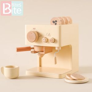 Cuisines jouent à la nourriture 10pc bébé café jouet jouet ensemble de cuisine en bois modèles modèles d'enfants gâteau de simulation semblable à des jouets 231213