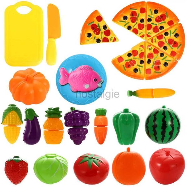 Cuisines jouent de la nourriture 10pcs / lot enfants prétendent le rôle de rôle de rôle maison couple coupe fruit plastique légumes plastique cuisine bébé classique enfants toys éducatifs 2443