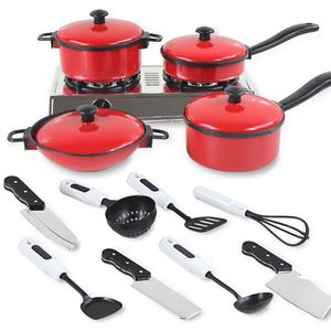 Cuisines Jouer à la nourriture 13 pièces appareils de cuisine ensemble enfants jouets ensemble mini petit déjeuner cuisinière dessus casseroles casseroles maison pour garçons filles 221123