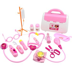 Keukens spelen voedsel 15stcs Kids Doctor Toys Set Mini Simulation Family doet educatief voor kinderen draagbare koffer 221202