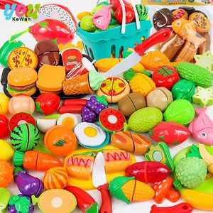 Kitchens jouent des aliments 16-30pcs de cuisine Firente jeu de jeu simulation coupe fruit Vegetable Burger Cuisine Cuisine Enfants Toys Education For Kid Girls 231216