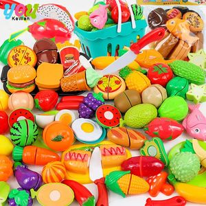 Keukens Speelvoedsel 16-30PCS Keuken Fantasiespel Set Simulatie Snijden Fruit Groente Burger Voedsel Koken Kinderen Educatief speelgoed voor kinderen meisjes 231019