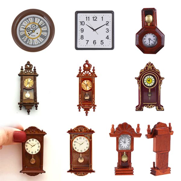 Cuisines Play Food 1pc 1 12 Dollhouse Miniature Horloge Murale Doll House Miniaturas Home Decor Accessoires Toy Pretend Furniture 230417