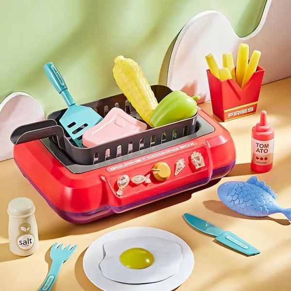 Kitchens Play Food 20 pièces multi-fonctionnel Induction cuisine ensemble de cuisine bricolage enfants jouer maison jouet nourriture reconnaître changement de couleur jouets enfants cadeaux 231207