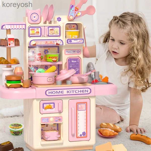 Cuisines Jouer à la nourriture 36 cm Enfants Jouer Simulation Maison Cuisine Jouet Ensemble Puzzle Interaction Amour Formation Pratique Bébé Mini Fille Cuisine Garçon Cadeaux L231104