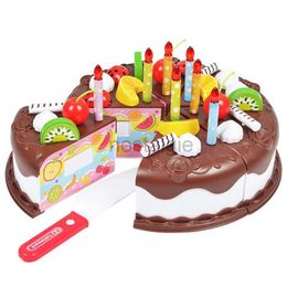 Keukens spelen eten 37 stks kinderen spelen huis chocolade verjaardagstaart speelgoed voor meisjes jongens snijden fruit keuken diy doen alsof educatief speelgoed 2445