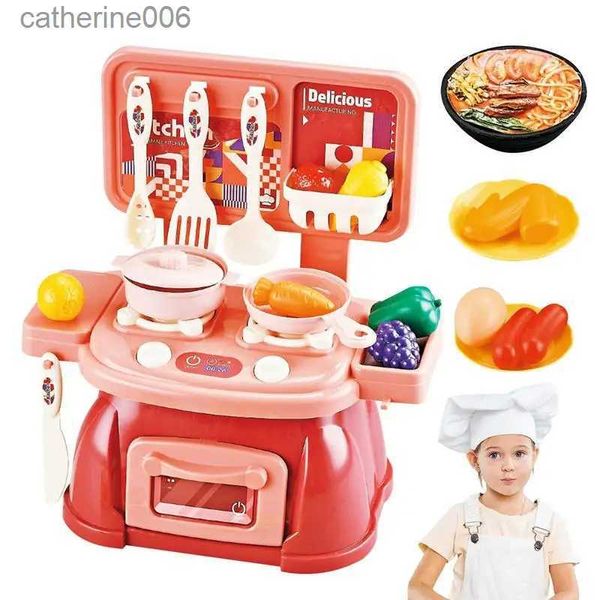 Kitchens Play Food 45 pièces jouet de cuisine en plastique vaisselle évier ensemble enfants Simulation semblant jeu de rôle Kit de travaux ménagers jouet éducatif précoce ChildrenL231026
