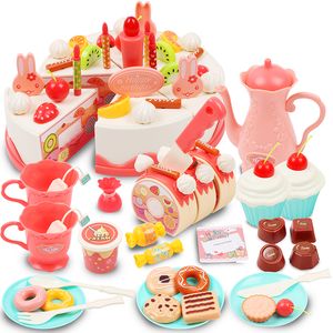 Cuisines jouer à la nourriture 83 pièces bricolage cuisine jouet semblant couper anniversaire gâteau jouets décoration partie rôle Playset bébé cadeau éducatif 230925