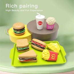 Cuisines Play Food 9 PCS Par Set Détachable Snack Hamburger En Plastique Faire semblant Jouet Maison Ensembles Pour Enfants Cuisine Cadeau D'anniversaire 230427