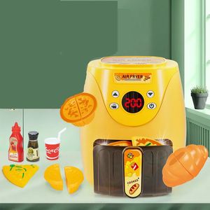 Cocinas Jugar Comida Freidora de aire Juguetes Utensilios de cocina simulados Cambio de color Regalos para niños Temporizadores Utensilios de cocina Barbacoa Pretender frito 231215