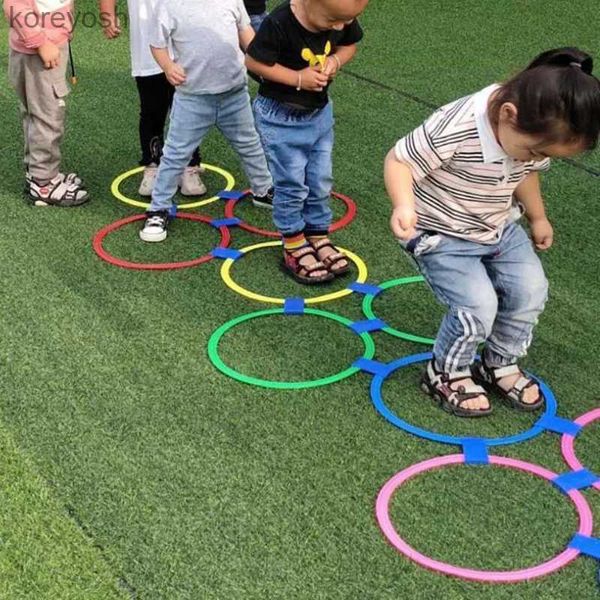 Cuisines Jouer à la nourriture Jeux de cerveau pour enfants Marelle Jump Circle Rings Set Enfants Jeu sensoriel intérieur extérieur pour l'entraînement sportif et de divertissement ToyL231104