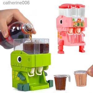 Keukens Speelvoedsel Kinderen Dinosaurus Dubbele waterdispenser met schattig roze blauw Koud/warm water Sap Drinkfontein Simulatie KeukenspeelgoedL231026