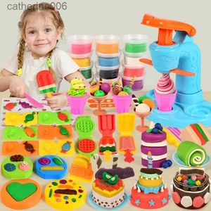 Keukens Speelvoedsel Kinderen DIY Keuken Fantasiespel Klei Speelgoed Plasticine Gereedschapset Hamburger Noodle Machine Creatief Mold Speelgoed voor meisje Klei HandgemaaktL231026