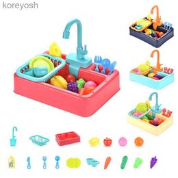 Kitchens Play Food Enfants Electric Dishwasher Toy Set Kids Early Educational Toy Singe Table Vérification de la vaisselle Cuisine Gift Play House Toysl231104