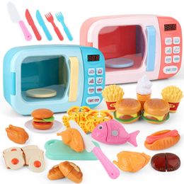 Cuisines jouer à la nourriture enfants cuisine jouets semblant Simulation Mini four à micro-ondes coupe jeu de rôle jouet éducatif pour les filles 230307