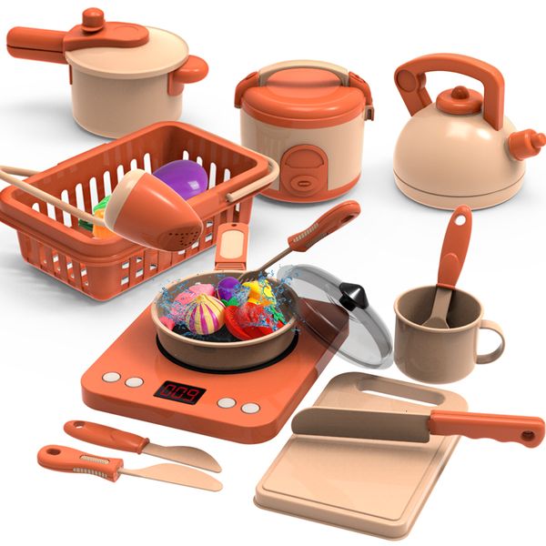 Cuisines jouer nourriture enfants cuisine jouets Simulation ustensiles de cuisine casserole enfants semblant ensemble pour filles poupée 230925