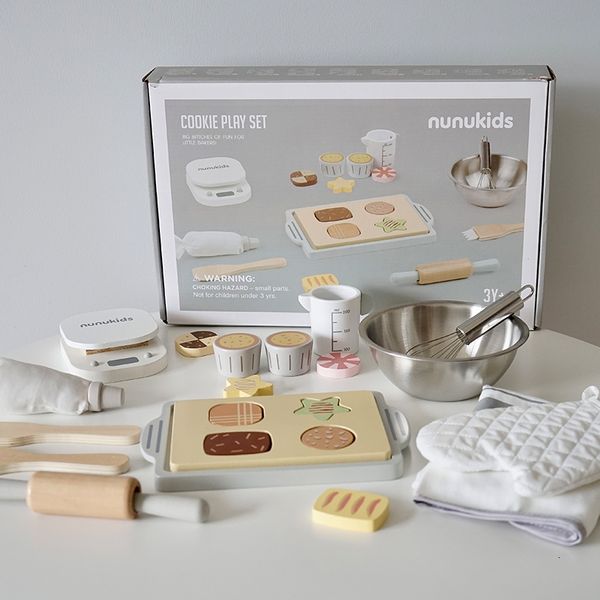 Cuisines Jouer à la nourriture Enfants Faire semblant de cuisine Jouet en bois Simulation Cookie Set Rôle pour les filles Garçons Jeu d'imitation Éducation 230830