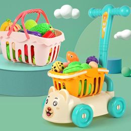 Cuisines Play Food Chariots de jouets pour enfants filles familles cuisines fruits coupes et musique supermarchés caddies 230710