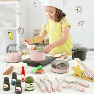 Cuisines Jouer Nourriture Enfants Simulation Cuisine Jouet Ensemble Son Lumière Fonction Pot Pan Bol Enfants Faire semblant Batterie De Cuisine Kit Cadeaux 221123