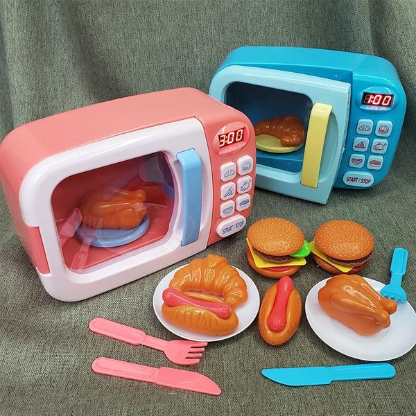 Cuisines jouer à la nourriture enfants Simulation cuisine jouets cuisine jeu Simulation four à micro-ondes avec lumière et son jouer maison jouet enfants cadeau 231019