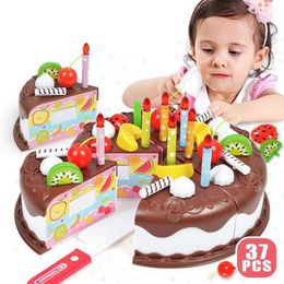 Kitchens Play Food Childrens Birthday Cake Té Fiesta de té Light Diy Donut Ice D240525