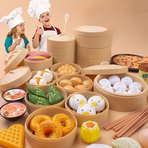 Cuisines jouer nourriture chinois petit déjeuner ensemble Dim Sum cuisine rôle jouets cuisine Simulation filles garçons enfants 231206