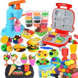Keukens spelen kleurrijke plasticine maken speelgoed creatief diy handgemaakte malgereedschap ijs noedels machine kinderen spelen huis speelgoed gekleurd klei cadeau 2445