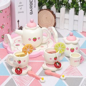 Cuisines Play Food Creative White Afternoon Tea Set Citron Simulation Maison Cuisine En Bois Jouet Pour Enfants Strawberry Cake 221123