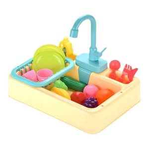 Keukens spelen voedsel schattig aanrecht speelgoed automatisch watercirculatiesysteem spel huis doet zich voor als vaatwasser speelgoed rollenspel speelgoedmeisje meisje boy 3 kleuren d240525