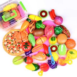 Keukens Speelvoedsel DIY Retend Toys Plastic Snijden Fruit Groente Doe alsof Kinderen Keuken Montessori Leren Educatief Speelgoed 231211