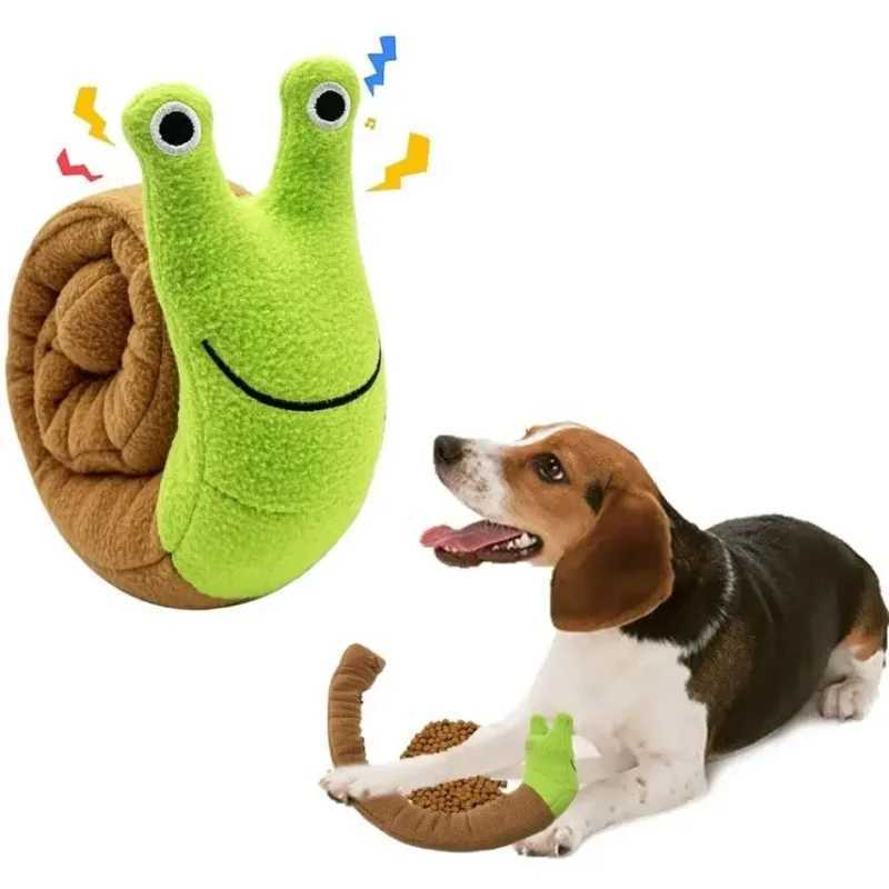 Cocinas Juega Food Dog Extrusion Toy Pet Sniffer Plush Snail Juguete Xizang Food Puzzle Pelguero Toy Interactivo Puzzle de mascota Alimentador de mascotas S24516