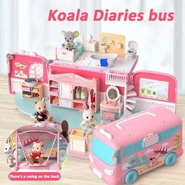 Cuisines Jouer Nourriture Maison de poupée Koala Journal Fille Maison Jouet Tour Bus Chambre Autobus scolaire Salle à manger Cuisine Salle de bain Boutique Faire semblant Famille Jouets Filles 230329